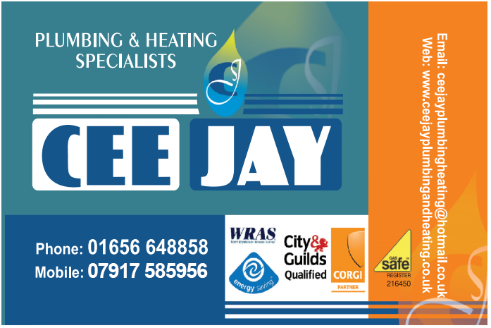 Ceejay plumbing bridgend Business card